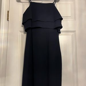 Midi length navy dress